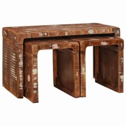 Berkfield Home End Tables Multicolour Solid reclaimed wood - thumbnail 2