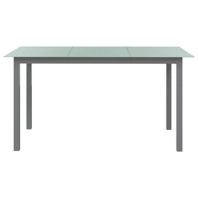 Berkfield Home Garden Table Light Grey 150x90x74 cm Aluminium & Glass - Size: 150 x 90 x 74 cm - image 1