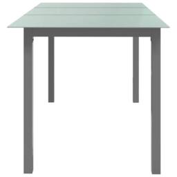 Berkfield Home Garden Table Light Grey 150x90x74 cm Aluminium & Glass - Size: 150 x 90 x 74 cm - thumbnail 3
