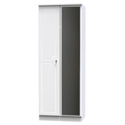 Ready Assembled 2 U Stratford Tall 2 Door Mirrored Wardrobe (Ready Assembled) in White - thumbnail 3