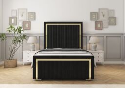 Comfort Beds Boston Gold Bed Frame in Black - Size: King - thumbnail 2