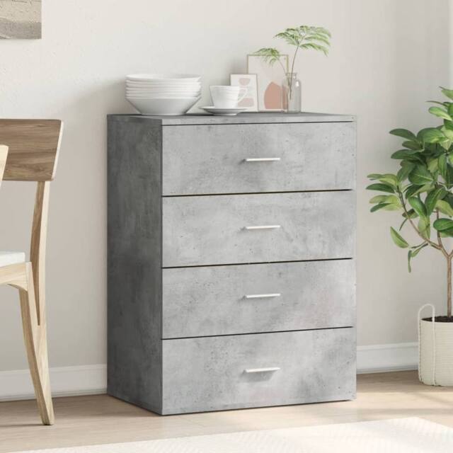 Berkfield Home Sideboard Concrete Grey 60x39x80 cm Engineered Wood - Size: 60 x 39 x 80 cm - image 1