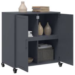 Berkfield Home Sideboard Anthracite 68.5x39x72 cm Steel in Charcoal - thumbnail 5