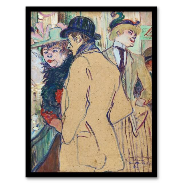 "Artery8 Alfred la Guigne in Cafe Vintage Framed Wall Art Print Toulouse Lautrec - Size: W12"" x H16""" - image 1