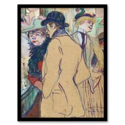 "Artery8 Alfred la Guigne in Cafe Vintage Framed Wall Art Print Toulouse Lautrec - Size: W12"" x H16""" - thumbnail 1