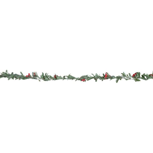Samuel Alexander 1.90m Festive Garland with Green Seasonal Leaves & Red Berries - image 1