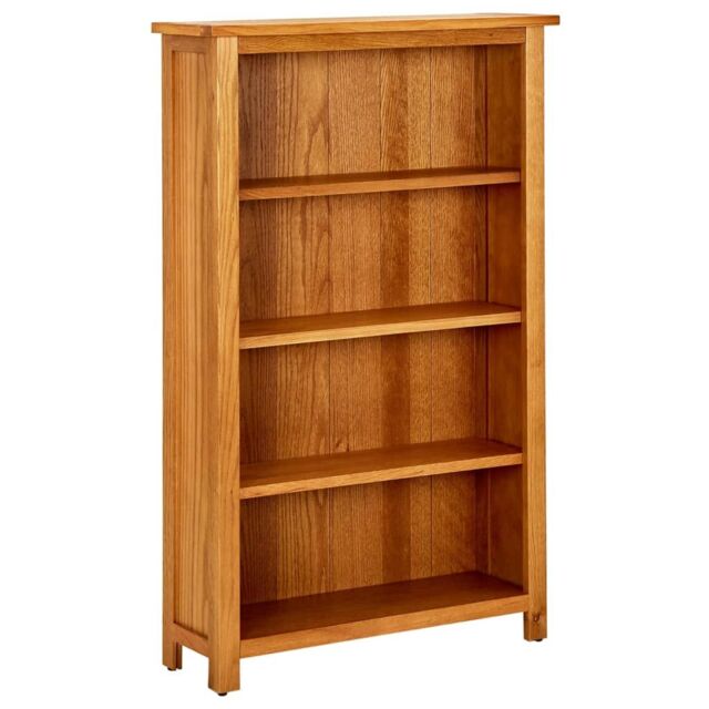 Berkfield Home 4-Tier Bookcase 70x22x110 cm Solid Oak Wood in Brown - Size: 70 x 22 x 110 cm - image 1