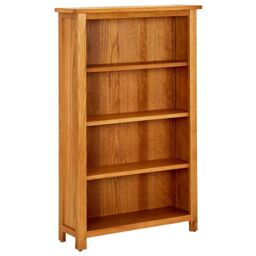 Berkfield Home 4-Tier Bookcase 70x22x110 cm Solid Oak Wood in Brown - Size: 70 x 22 x 110 cm - thumbnail 1