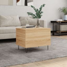 Berkfield Home Coffee Table Sonoma Oak 60x44.5x45 cm Engineered Wood in Brown - thumbnail 1
