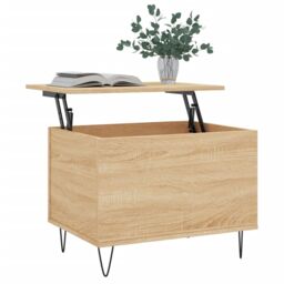 Berkfield Home Coffee Table Sonoma Oak 60x44.5x45 cm Engineered Wood in Brown - thumbnail 3