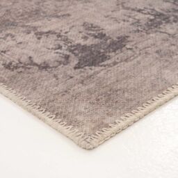 Kukoon Neutral Beige Distressed Hallway Runner Rug Non Slip & Washable in Mid Grey - Size: 60 cm x 240 cm - thumbnail 5