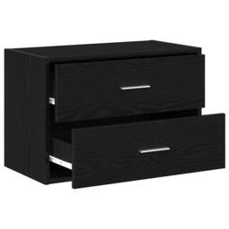 Berkfield Home Cabinet with 2 Drawers Black Oak 60x31x40 cm Engineered Wood - Size: 60 x 31 x 40 cm - thumbnail 5