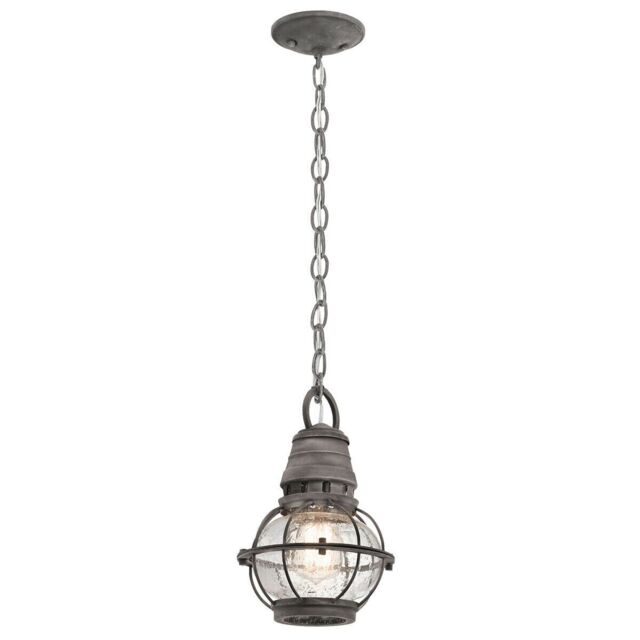 Loops Outdoor IP44 1 Bulb Chain Lantern Weathered Zinc LED E27 60W d01628