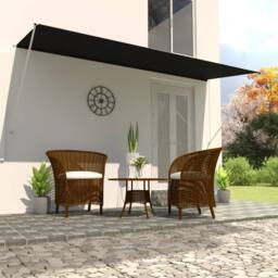 Berkfield Home Retractable Awning 400x150 cm Anthracite in Black