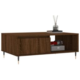 Berkfield Home Coffee Table Brown Oak 90x60x35 cm Engineered Wood - Size: 90 x 60 x 35 cm - thumbnail 3