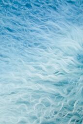 Orsina Blue Ombre Mongolian Lamb Fur Square Cushion, Luxe Gradient Faux Fur Throw Pillow with Feather Filler - thumbnail 4