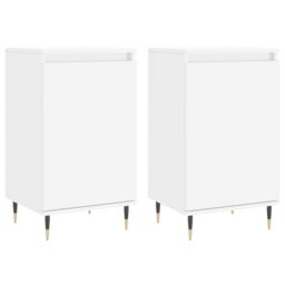 Berkfield Home Sideboards 2 pcs White 40x35x70 cm Engineered Wood in Black - Size: 40 x 35 x 70 cm - thumbnail 2