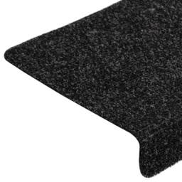 Berkfield Home Stair Mats 10 pcs Black 65x21x4 cm Needle Punch - Size: Medium - thumbnail 6