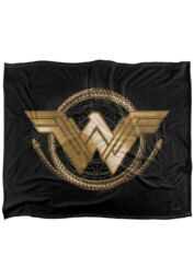 Warner Brothers Wonder Woman Lasso Logo Silky Touch Super Soft Throw Blanket 152x127cm in White - Size: 152x127 cm - thumbnail 1