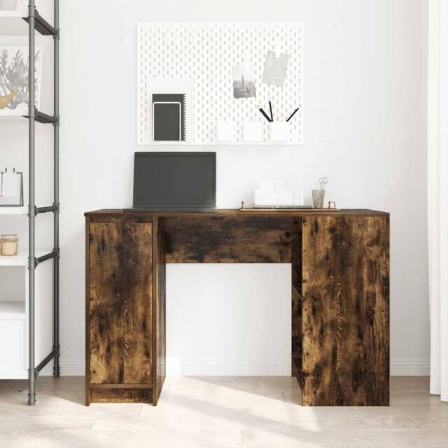 Berkfield Home Durable Desk Smoked Oak 120x42x76 cm Engineered Wood in Brown - Size: 120 x 42 x 76 cm - image 1