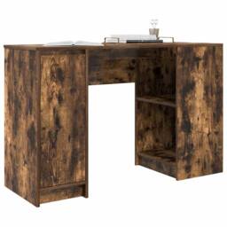 Berkfield Home Durable Desk Smoked Oak 120x42x76 cm Engineered Wood in Brown - Size: 120 x 42 x 76 cm - thumbnail 4