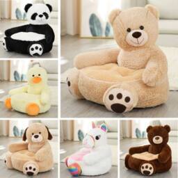 Lishetimig Kids Plush Animals Sitting Support Sofa in Khaki - thumbnail 2