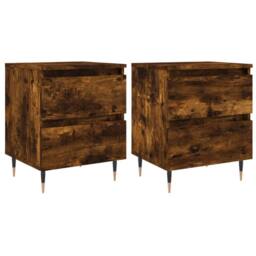 Berkfield Home Elegant Bedside Cabinets 2 pcs Smoked Oak 40x35x50 cm Engineered Wood in Brown - Size: 40 x 35 x 50 cm - thumbnail 3