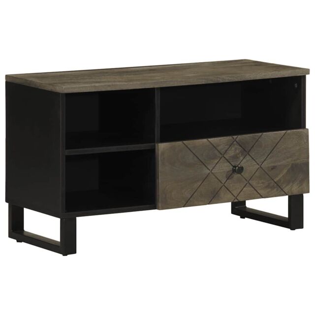 Berkfield Home TV Cabinet Black 80x33x46 cm Solid Wood Mango - Size: 80 x 33 x 46 cm - image 1