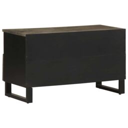 Berkfield Home TV Cabinet Black 80x33x46 cm Solid Wood Mango - Size: 80 x 33 x 46 cm - thumbnail 5