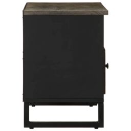 Berkfield Home TV Cabinet Black 80x33x46 cm Solid Wood Mango - Size: 80 x 33 x 46 cm - thumbnail 4