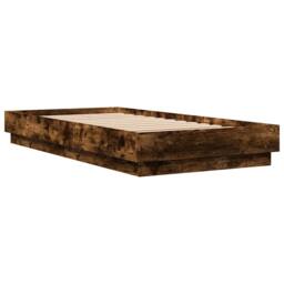 Berkfield Home Durable Bed Frame without Mattress Smoked Oak 90x190 cm Single En in Brown - thumbnail 6