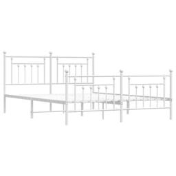 Berkfield Home Metal Bed Frame with Headboard & Footboard White 183x213 cm - thumbnail 3