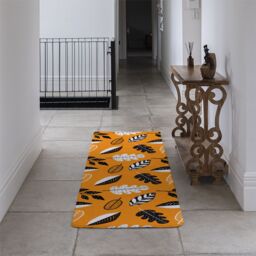 Benjamin Tate Design Doodle Leaves Runner Rug in Natural - Size: 67 cm x 230 cm - thumbnail 3