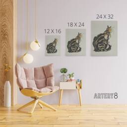 "Artery8 Sitting Cat Art Nouveau Painting Steinlen Canvas Wall Art in Brown - Size: W18"" x H24""" - thumbnail 4