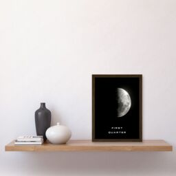 Artery8 Phases of the Moon Astronomy First Quarter Lunar Space Poster Artwork Framed Wall Art Print A4 in Brown - thumbnail 2