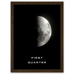 Artery8 Phases of the Moon Astronomy First Quarter Lunar Space Poster Artwork Framed Wall Art Print A4 in Brown - thumbnail 1