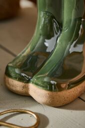 Dibor Small Green Children Wellington Outdoor Boot Ceramic Indoor Outdoor Flower Pot Garden Planter H17 x W15cm - thumbnail 3