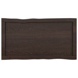 Berkfield Home Table Top Dark Grey 80x40x(2-4) cm Treated Solid Wood Live Edge in Brown - thumbnail 3