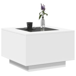 Berkfield Home Coffee Table with LED White 60x60x40 cm Engineered Wood - Size: 60 x 60 x 40 cm - thumbnail 5