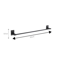 Showerdrape Unity Black Steel Wall Mounted Towel Rail 500mm - thumbnail 2