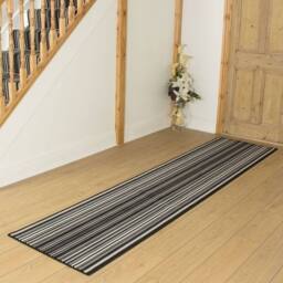 runrug Hallway Carpet Runner Rug - Soft & Comfy, 9mm - 'Strike' in Black - Size: 60 cm x 210 cm - thumbnail 4