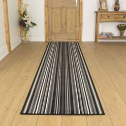 runrug Hallway Carpet Runner Rug - Soft & Comfy, 9mm - 'Strike' in Black - Size: 60 cm x 210 cm - thumbnail 3