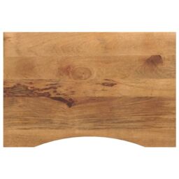 Berkfield Home Desk Top with Curve 100x50x2.5 cm Solid Wood Rough Mango in Brown - thumbnail 1