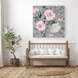 Warren Reed - Designer Dusty Pink Roses Canvas - Size: w40 inch x h40 inch - thumbnail 3