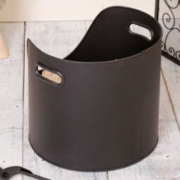 Dibor Contemporary Style Black Fire Screen Guard H64 x W120cm with Log & Kindling Bucket - thumbnail 5