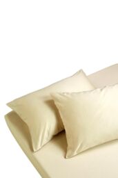 CHRISTY 400TC Luxury Cotton Sateen Plain Dye Pillowcases Pair in Gold - thumbnail 2