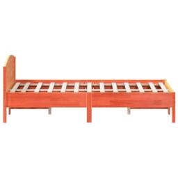Berkfield Home Beautiful Bed Frame without Mattress Wax Brown 160x200 cm Solid W - thumbnail 5