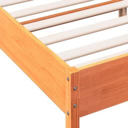Berkfield Home Beautiful Bed Frame without Mattress Wax Brown 160x200 cm Solid W - thumbnail 7