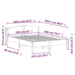 Berkfield Home Beautiful Bed Frame without Mattress Wax Brown 160x200 cm Solid W - thumbnail 9