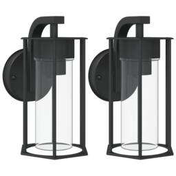 Berkfield Home Outdoor Wall Lights 2pcs Black Stainless Steel - thumbnail 3